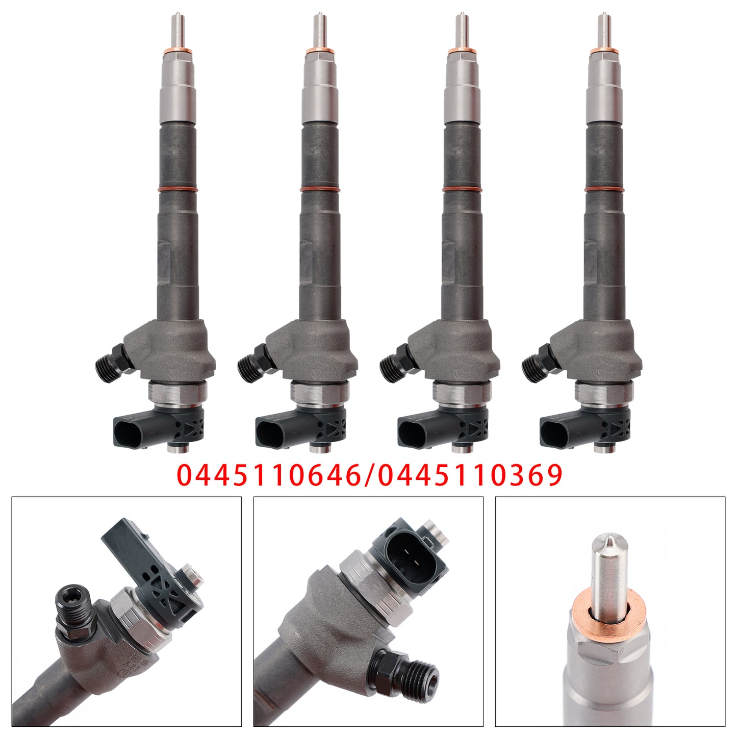 VW Audi Seat Skoda 2.0 TDI 0445110646 0445110369 4Pcs Fuel Injector