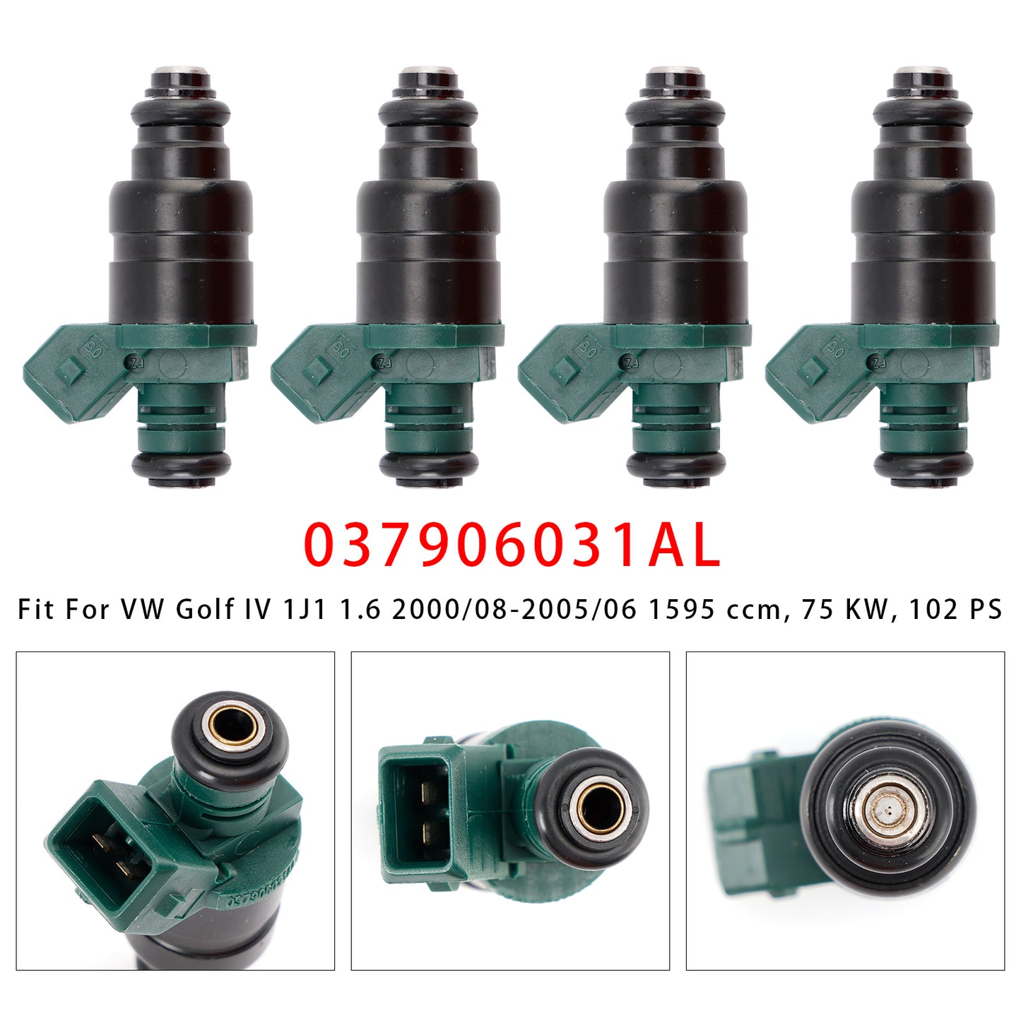 2000/08-2005/05 VW Bora Variant 1J6 1.6 1595 ccm 75 KW 102 PS 037906031AL 4Pcs Fuel Injector