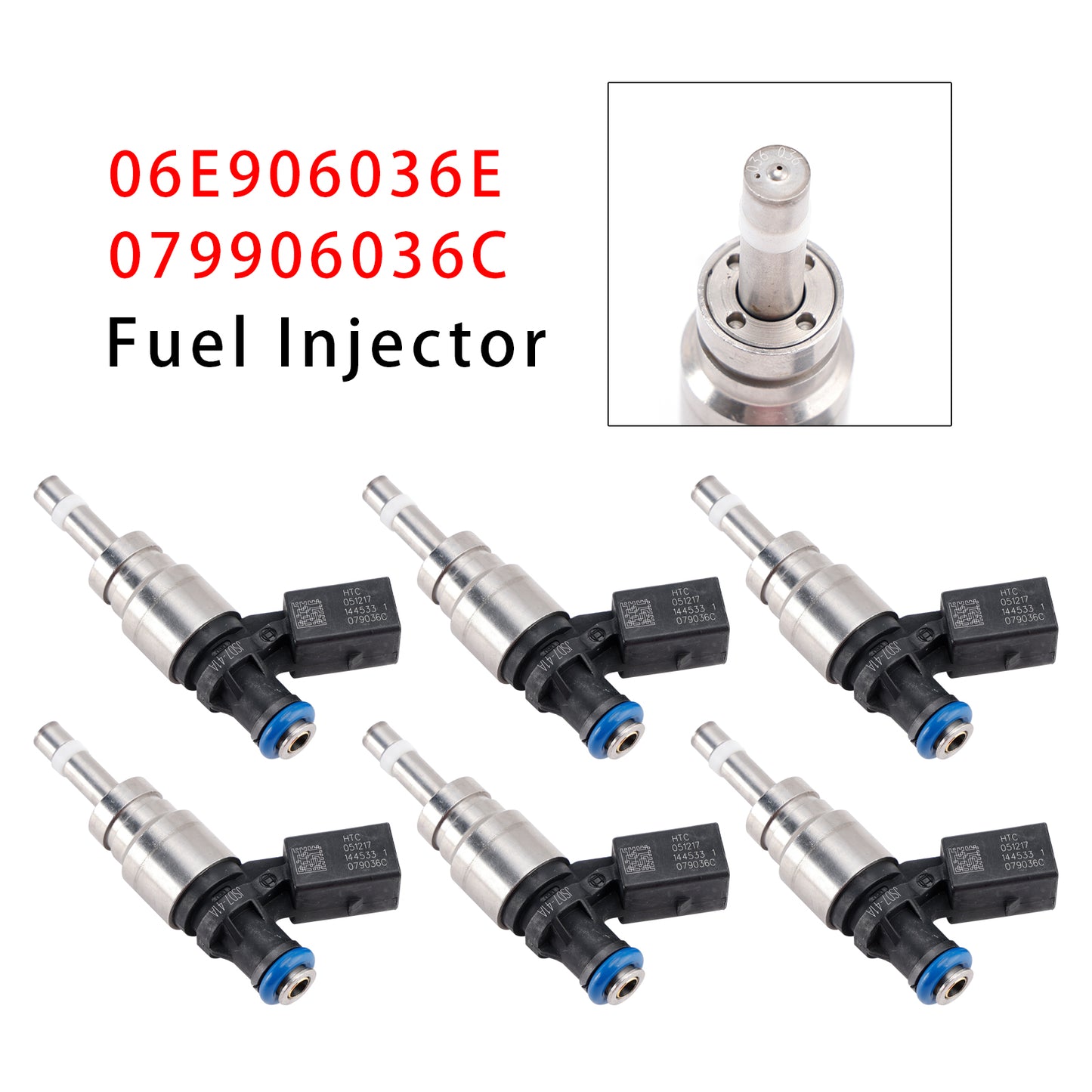2009 Audi A4 B8 quattro 3.2L V6 CALA 06E906036AG 6Pcs Fuel Injector