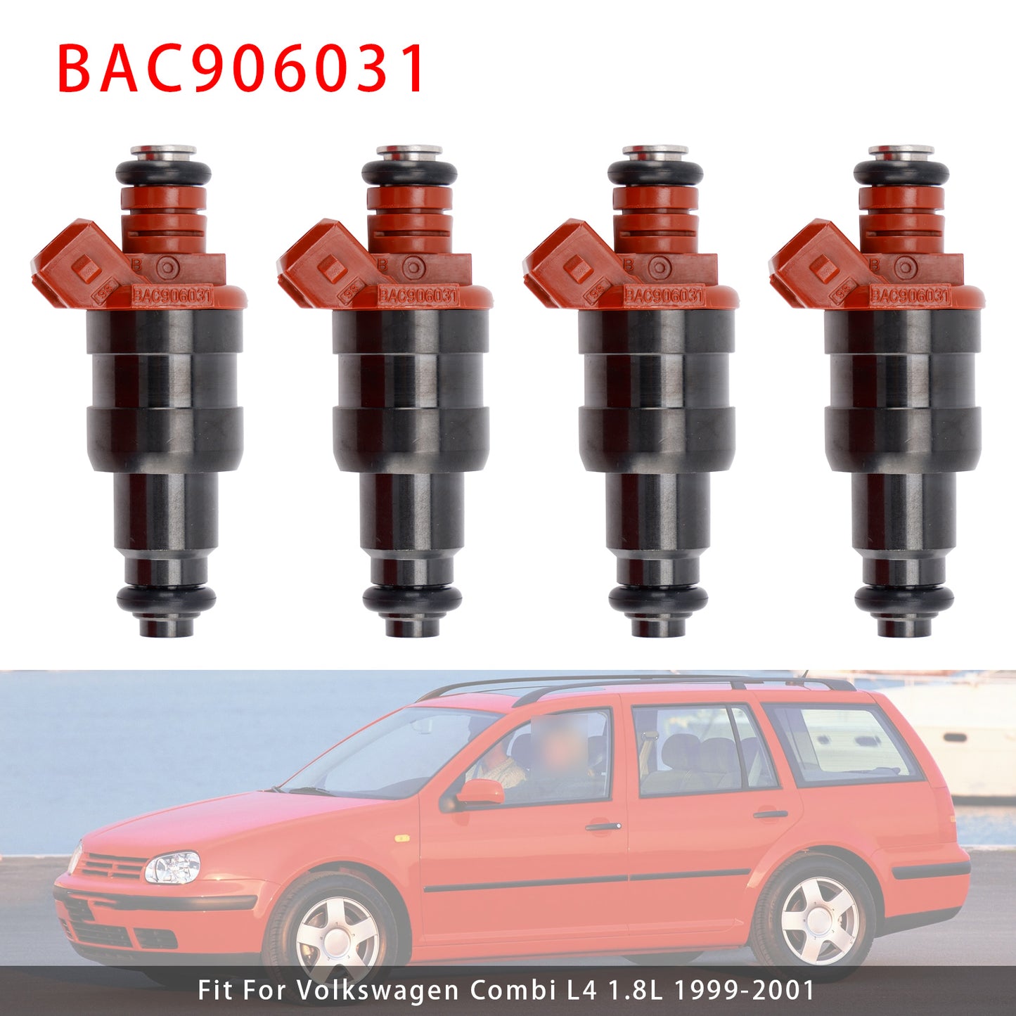 1993-2003 VW Golf III Jetta Derby Panel Van BAC906031 4Pcs Fuel Injector