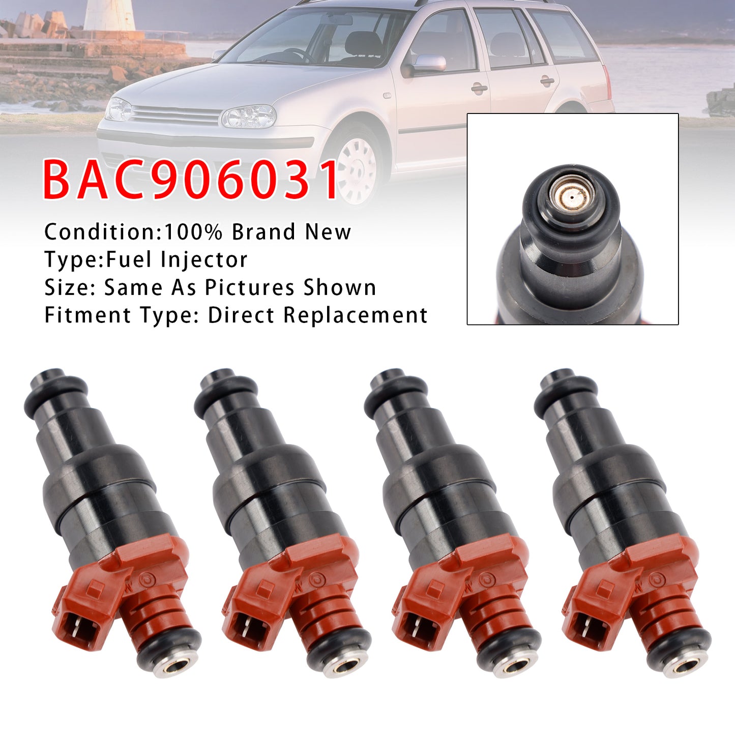 1993-2003 VW Golf III Jetta Derby Panel Van BAC906031 4Pcs Fuel Injector