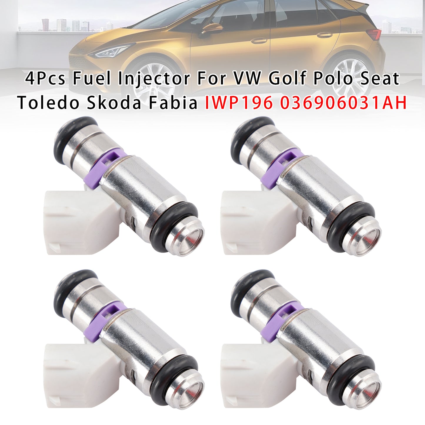 VW Golf Polo Seat Toledo Skoda Fabia IWP196 036906031AH 4Pcs Fuel Injector