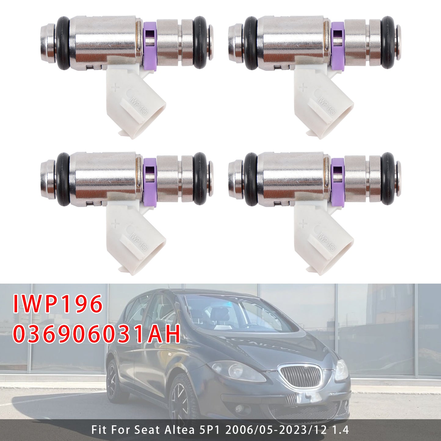 VW Golf Polo Seat Toledo Skoda Fabia IWP196 036906031AH 4Pcs Fuel Injector