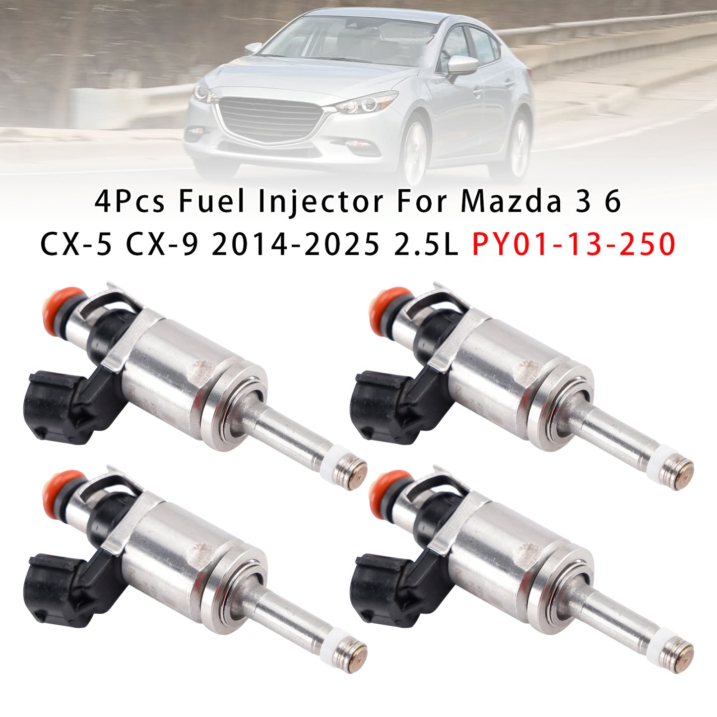 2014-2016 Mazda 6 2.5L PY01-13-250 4Pcs Fuel Injector