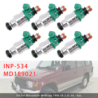 1994-1996 Mitsubishi Montero 3.5L V6 INP-534 MD189021 6Pcs Fuel Injector