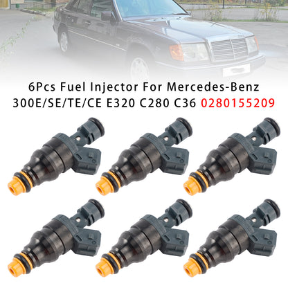 Mercedes-Benz 300E/SE/TE/CE E320 C280 C36 0280155209 6Pcs Fuel Injector