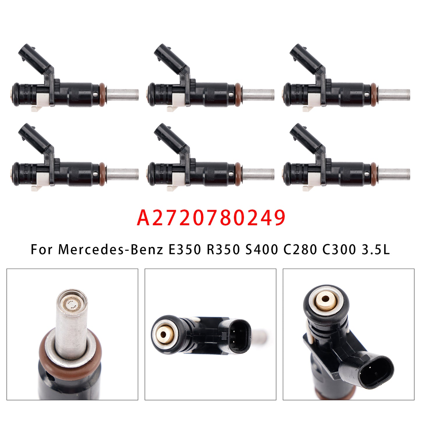 Mercedes-Benz E350 R350 S400 C280 C300 3.5L A2720780249 6Pcs Fuel Injector