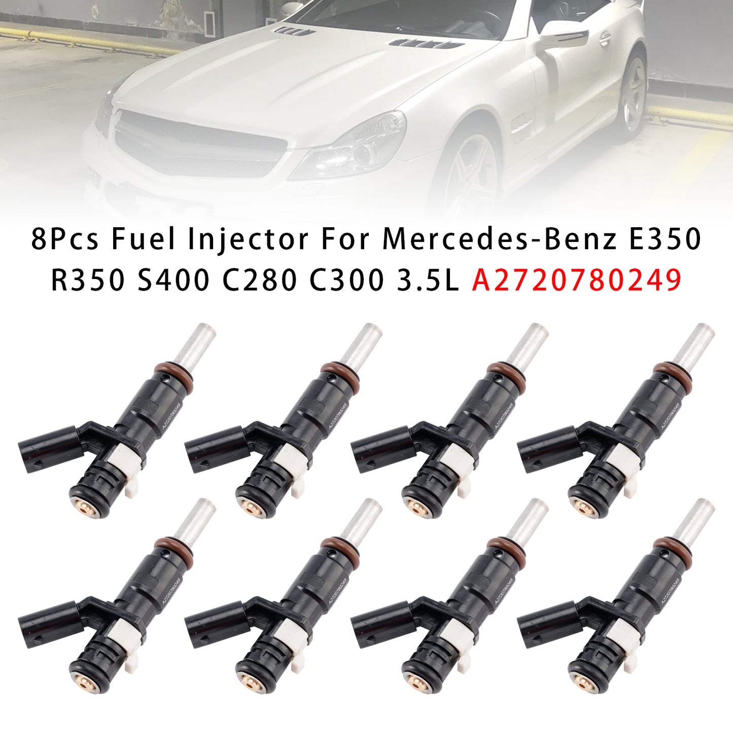 Mercedes-Benz E350 R350 S400 C280 C300 3.5L A2720780249 8Pcs Fuel Injector