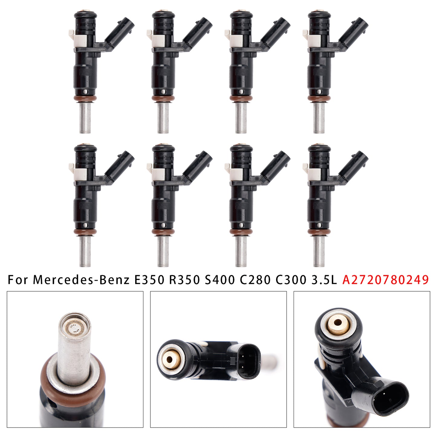Mercedes-Benz E350 R350 S400 C280 C300 3.5L A2720780249 8Pcs Fuel Injector