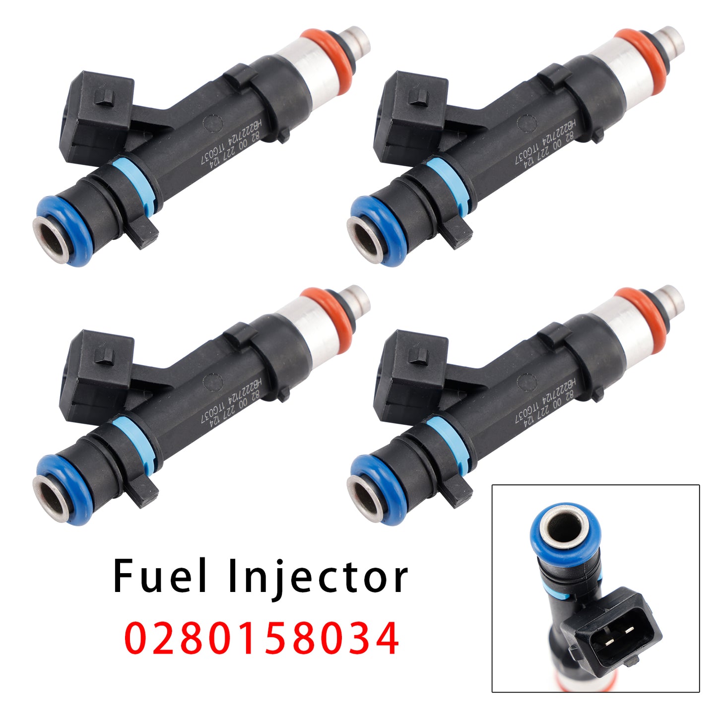 2013.11- DACIA DOKKER 1.6 LPG 1.6l 61kw 83hp Petrol/Petroleum Gas (LPG) K7M 812 K7M 828 272393 4Pcs Fuel Injector