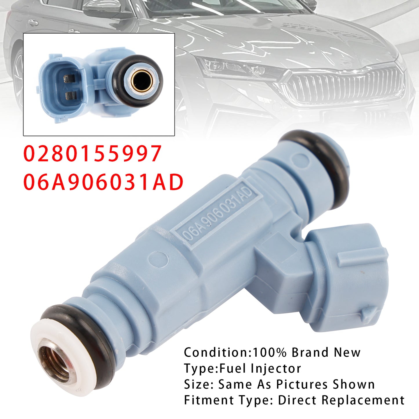 VW Audi Seat Skoda 0280155997 06A906031AD 06A906031 1Pcs Fuel Injector