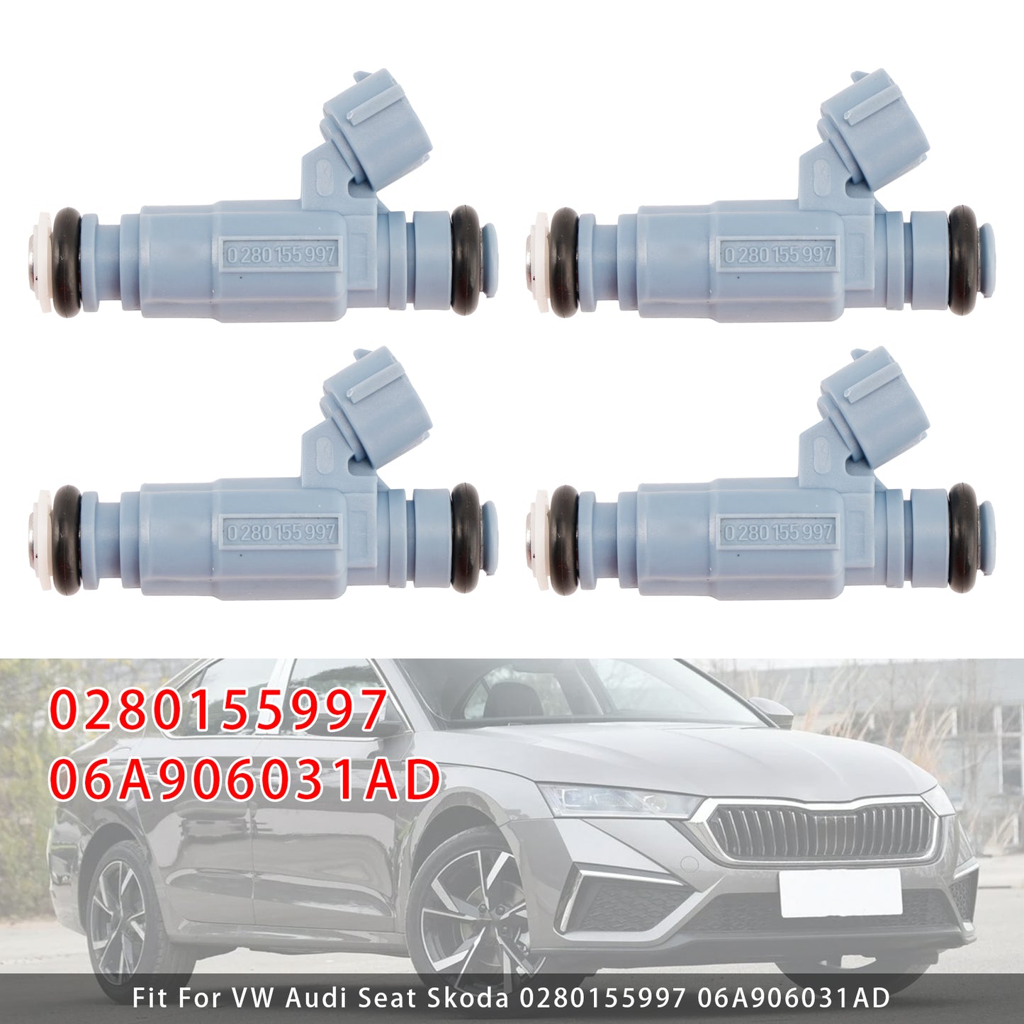 VW Audi Seat Skoda 0280155997 06A906031AD 4Pcs Fuel Injector