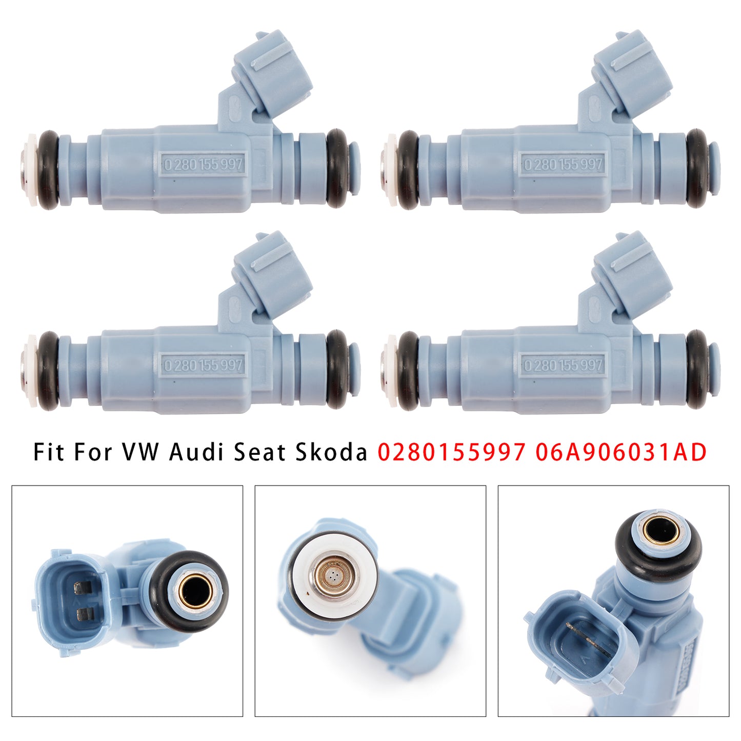 VW Audi Seat Skoda 0280155997 06A906031AD 4Pcs Fuel Injector