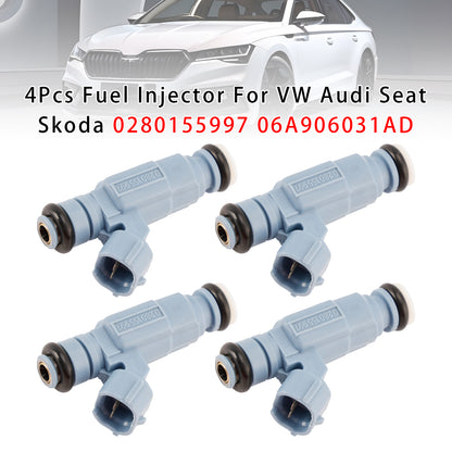 VW Audi Seat Skoda 0280155997 06A906031AD 4Pcs Fuel Injector