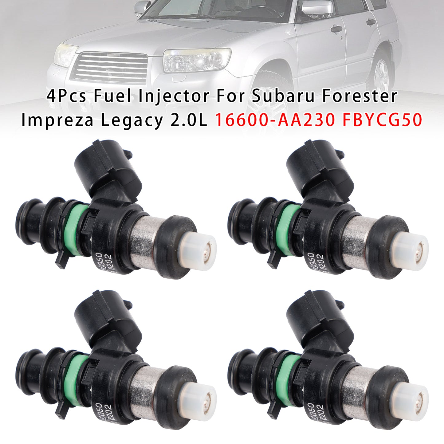 Subaru Forester Impreza Legacy 2.0L 16600-AA230 FBYCG50 4Pcs Fuel Injector