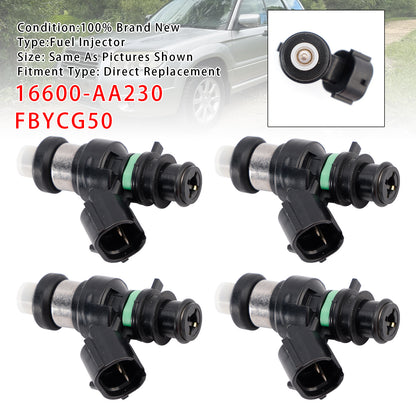 Subaru Forester Impreza Legacy 2.0L 16600-AA230 FBYCG50 4Pcs Fuel Injector