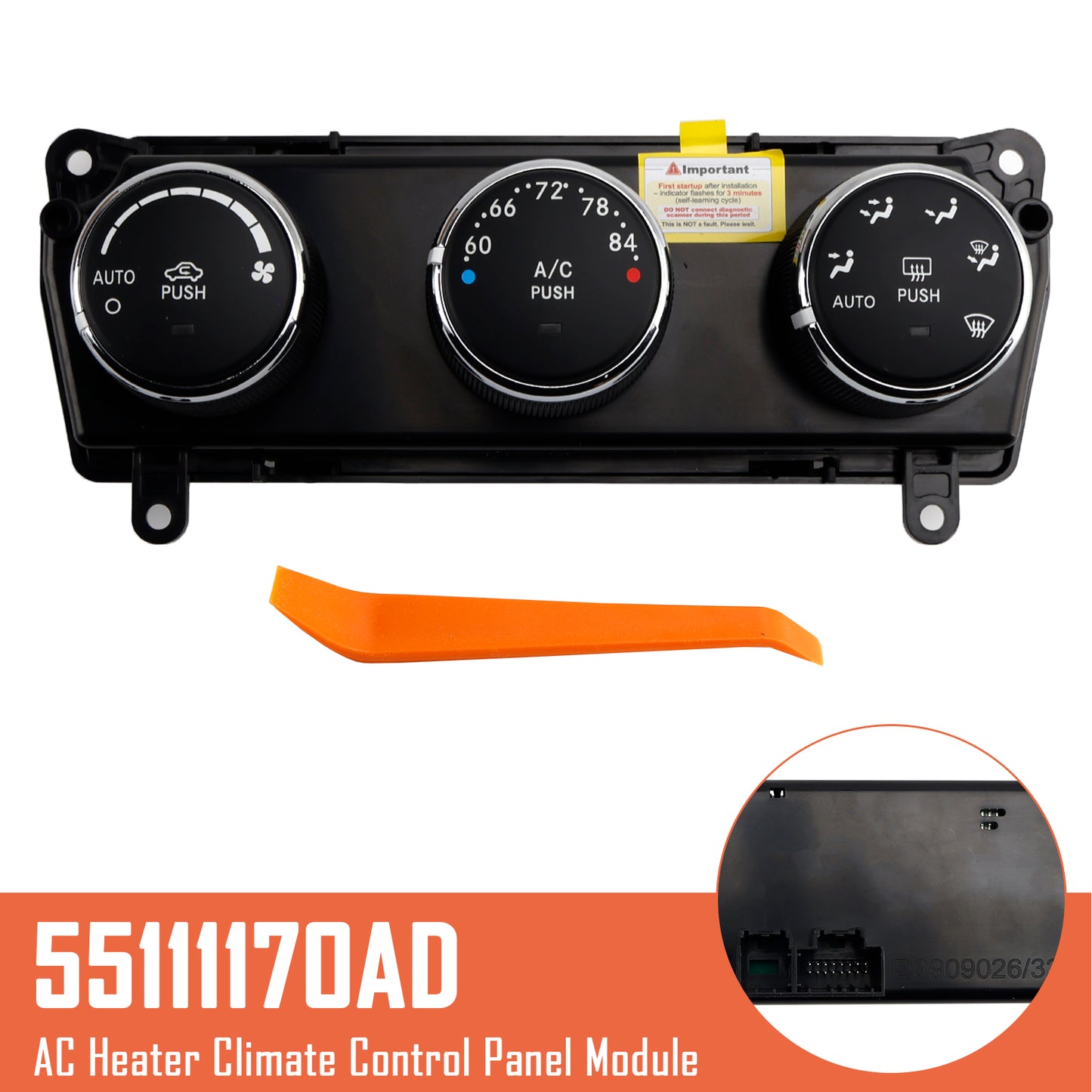 2011-2013 Jeep Wrangler 55111170AD AC Heater Climate Control Panel Module