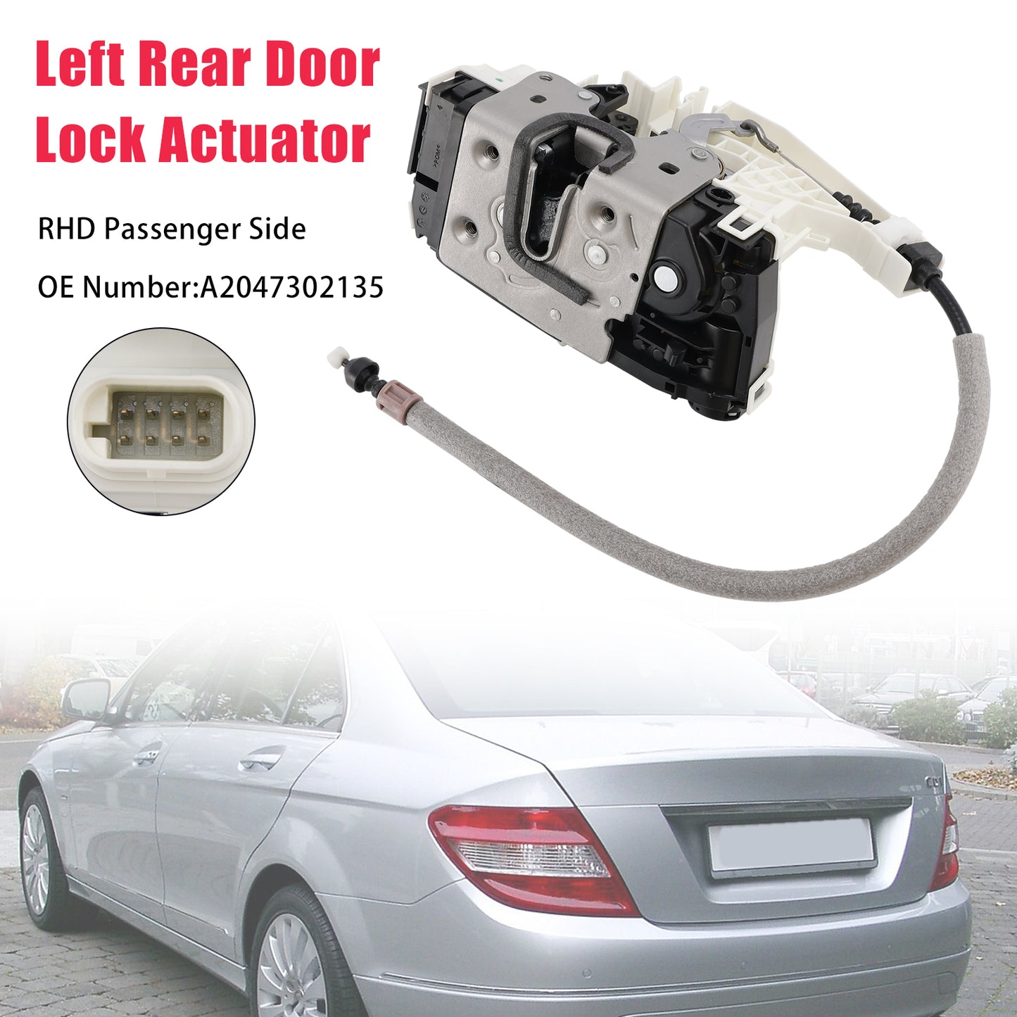 2007-2011 Mercedes C-Class W204 A2047302135 Left Rear Door Lock Actuator