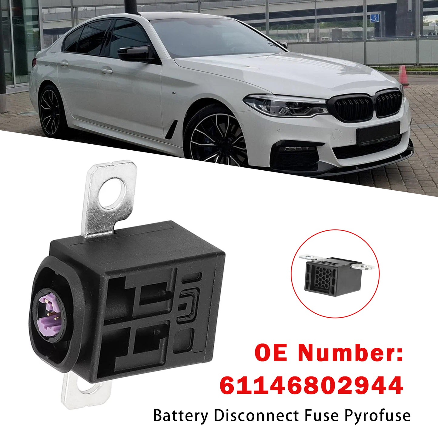 BMW 5 6 7 Series G30 G31 G38 F90 M5 61146802944 Battery Disconnect Fuse Pyrofuse