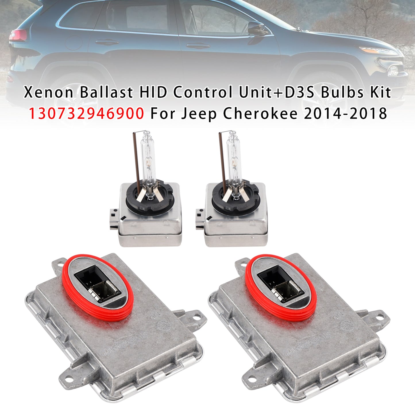 2014-2018 Jeep Cherokee Xenon Ballast HID Control Unit+ D3S Bulbs Kit