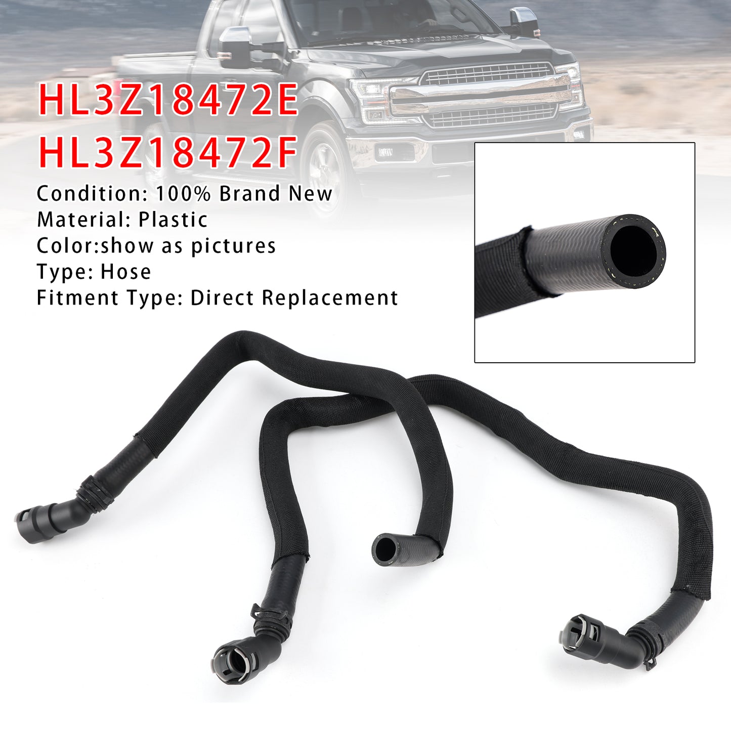 2017-2020 Ford F150 HL3Z18472E 2PCS HVAC Heater Water Hose Inlet-Outlet
