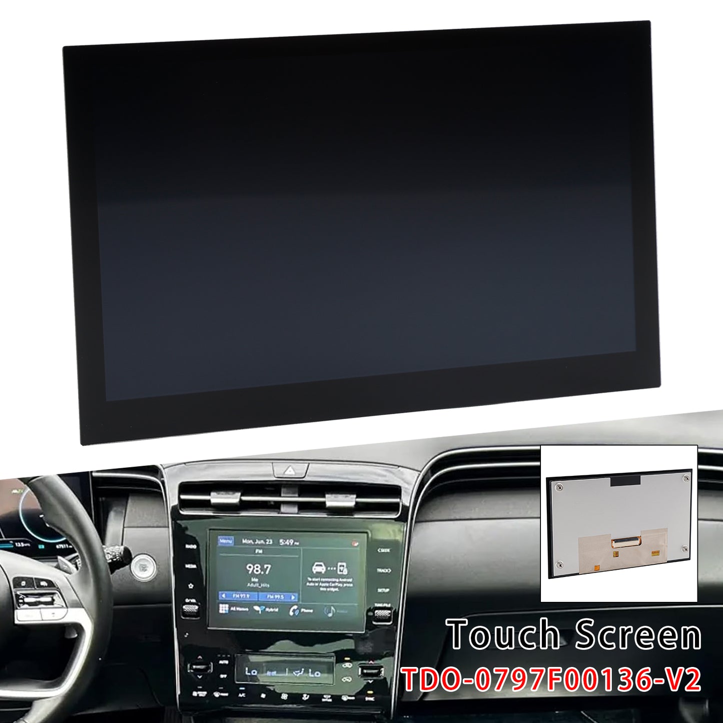 2021-2023 Hyundai Tucson TDO-0797F00136-V2 8" LCD Touch Screen Digitizer