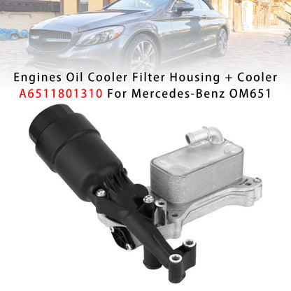 06.2016-04.2023 MERCEDES-BENZ C-Class Convertible (A205) A6511801310 Engines Oil Cooler Filter Housing + Cooler