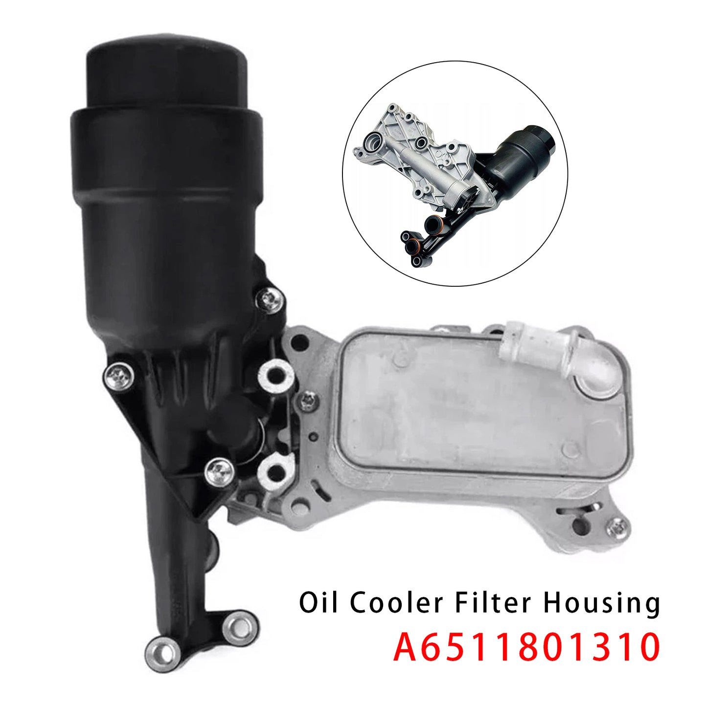 06.2016-04.2023 MERCEDES-BENZ C-Class Convertible (A205) A6511801310 Engines Oil Cooler Filter Housing + Cooler