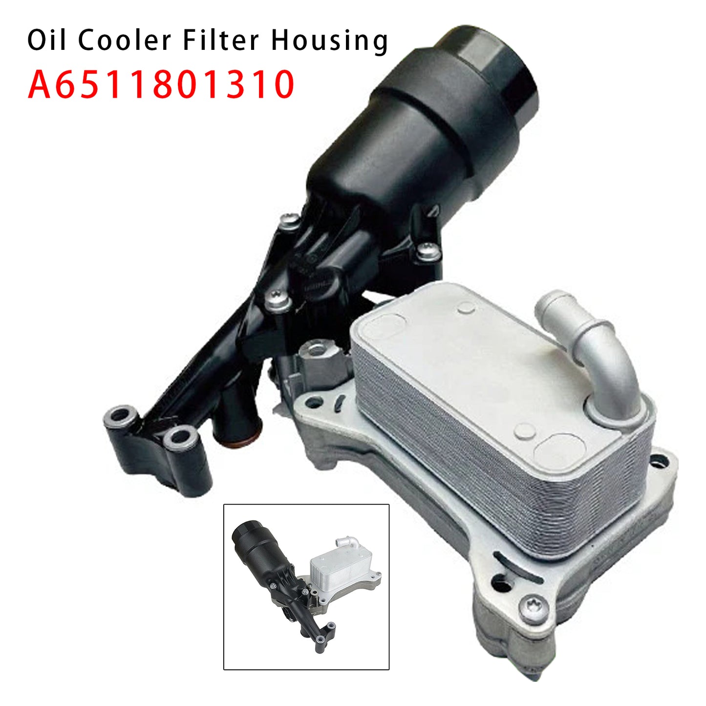 06.2016-04.2023 MERCEDES-BENZ C-Class Convertible (A205) A6511801310 Engines Oil Cooler Filter Housing + Cooler