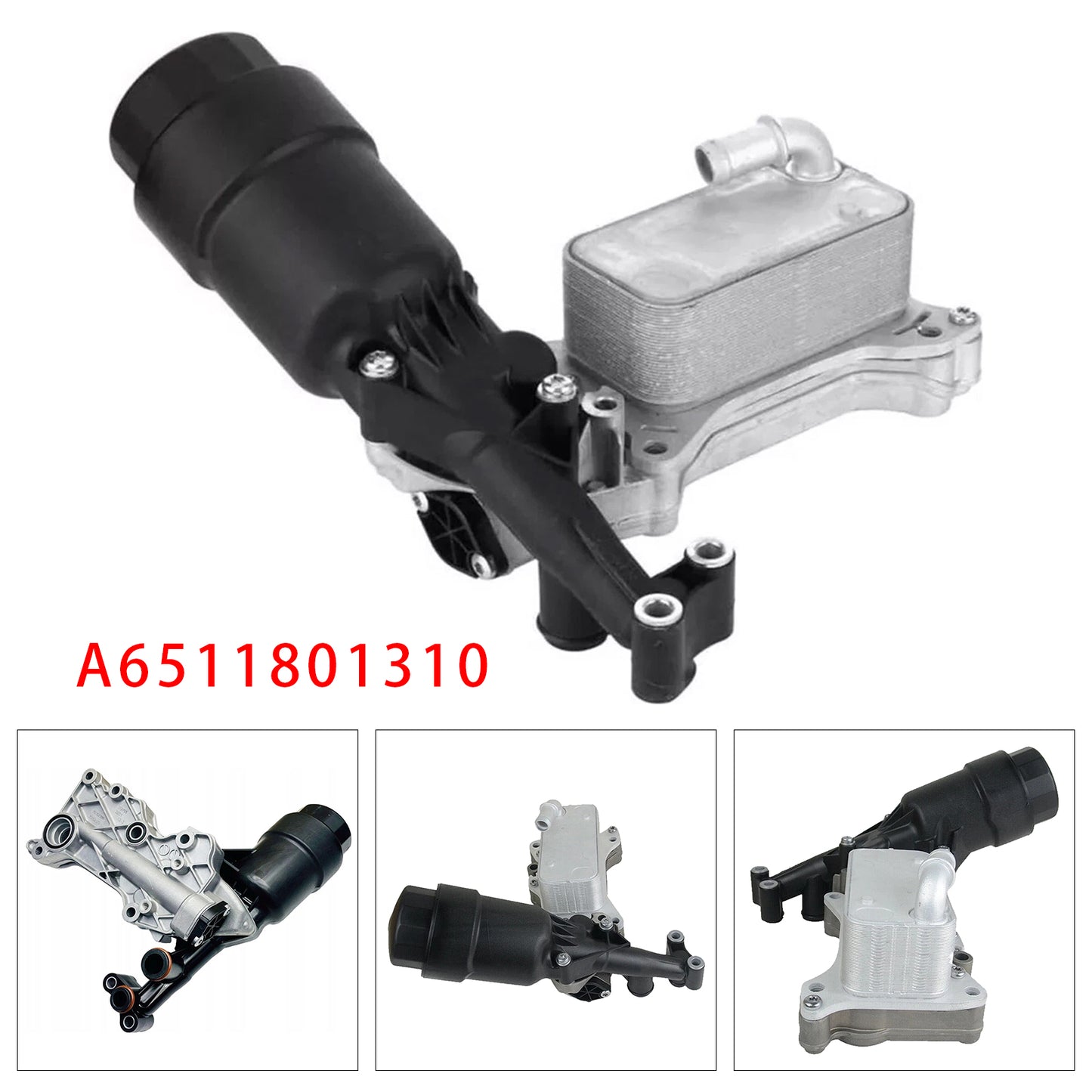 06.2016-04.2023 MERCEDES-BENZ C-Class Convertible (A205) A6511801310 Engines Oil Cooler Filter Housing + Cooler