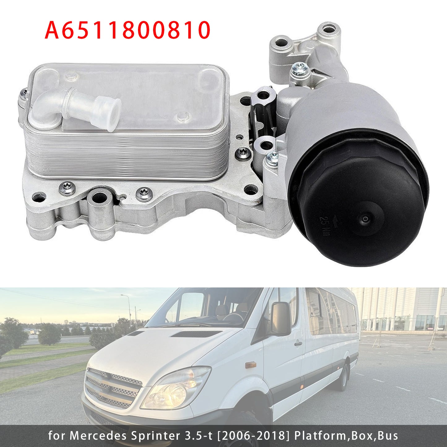 Mercedes Sprinter Vito OM651 A6511800810 Engines Oil Cooler Filter Housing + Cooler
