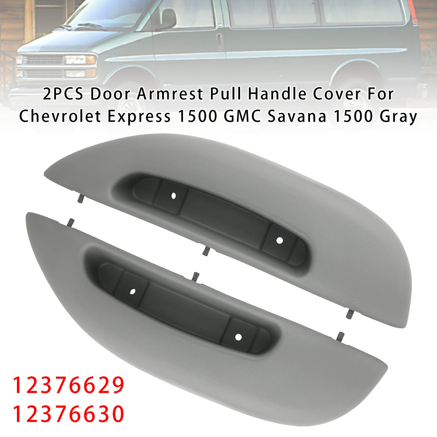 1996-2002 Chevrolet Express 1500 All Body Style Front Left & Right Gray 12376630 2PCS Door Armrest Pull Handle Cover
