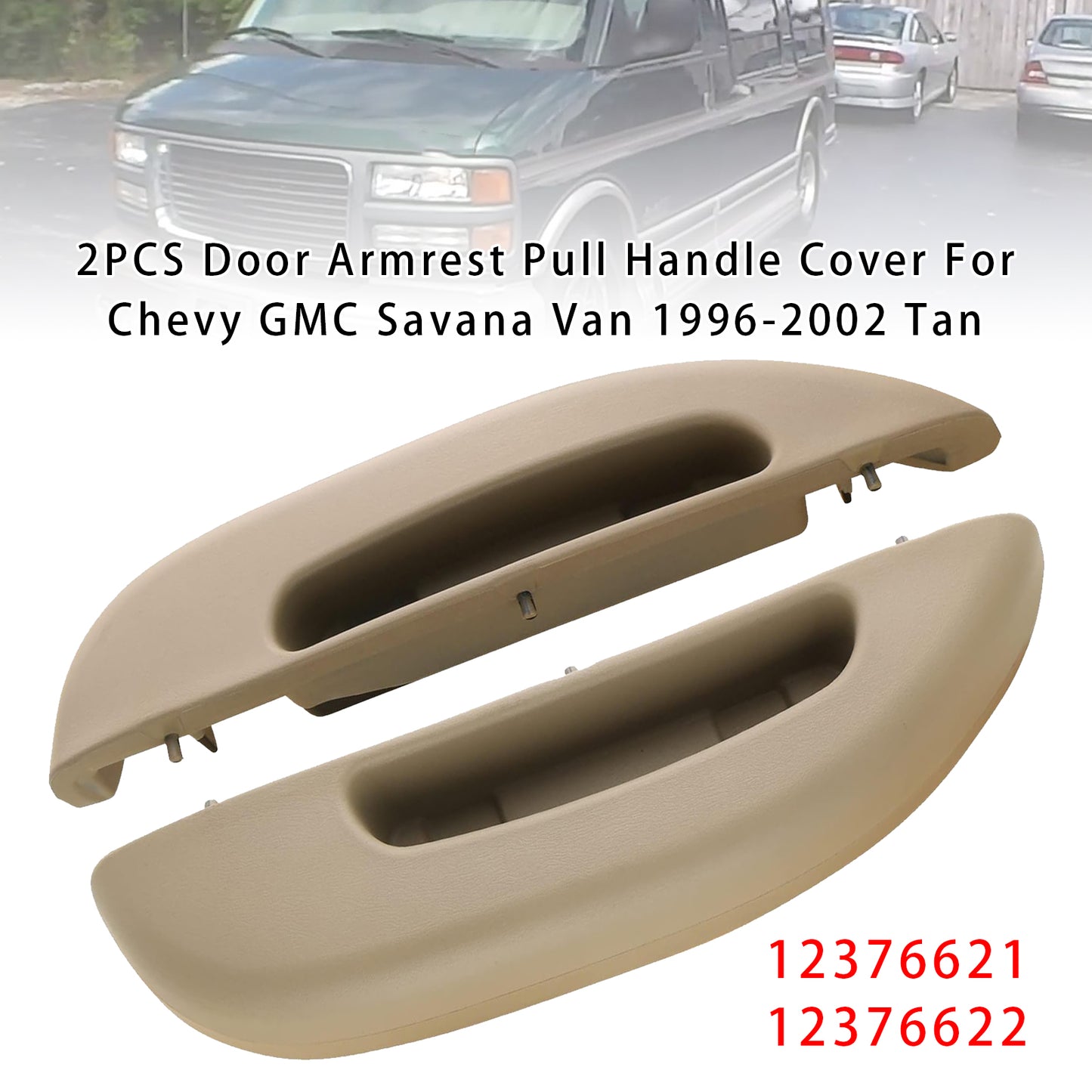 1996-2002 Chevy GMC Savana Van Tan 2PCS Door Armrest Pull Handle Cover