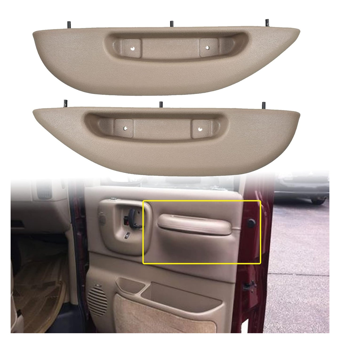 1996-2002 Chevy GMC Savana Van Tan 2PCS Door Armrest Pull Handle Cover