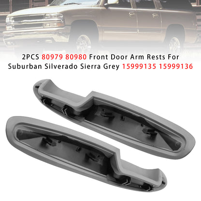 Suburban Silverado Sierra Grey‎ 15999135 15999136 80979 80980 2PCS Front Door Arm Rests