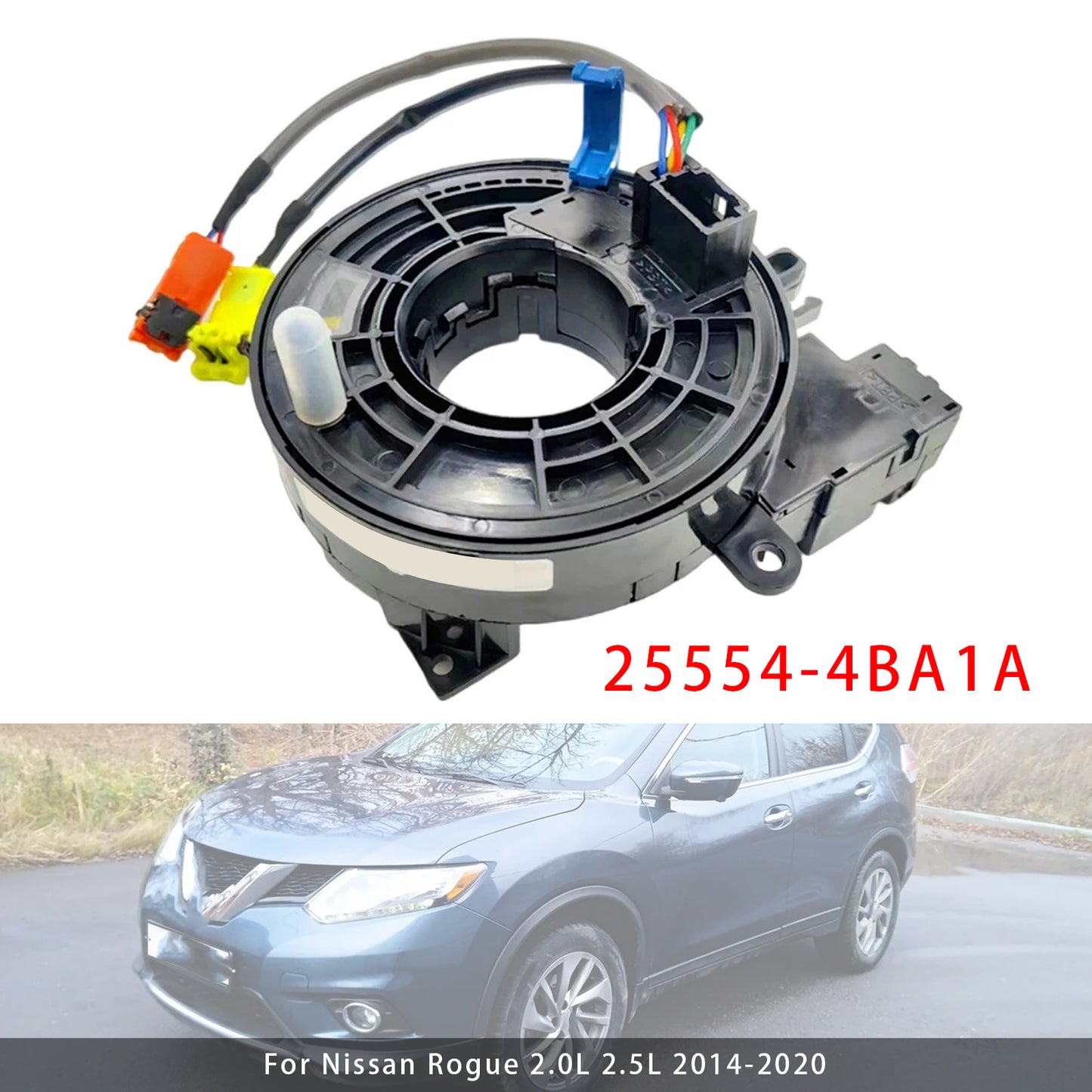 2014-2020 Nissan Rogue S SL SL/Premium SV SV Premium4 Cyl 2.0L 4 Cyl 2.5L MR20DD QR25DE 255544BA1A Clock Spring