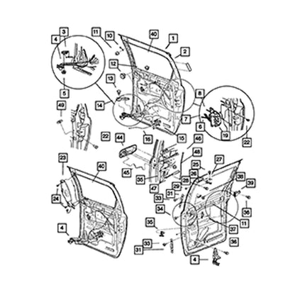 2001-2008 Chrysler Voyager Grand Caravan 4894036AE Sliding Door Roller Middle Right Side