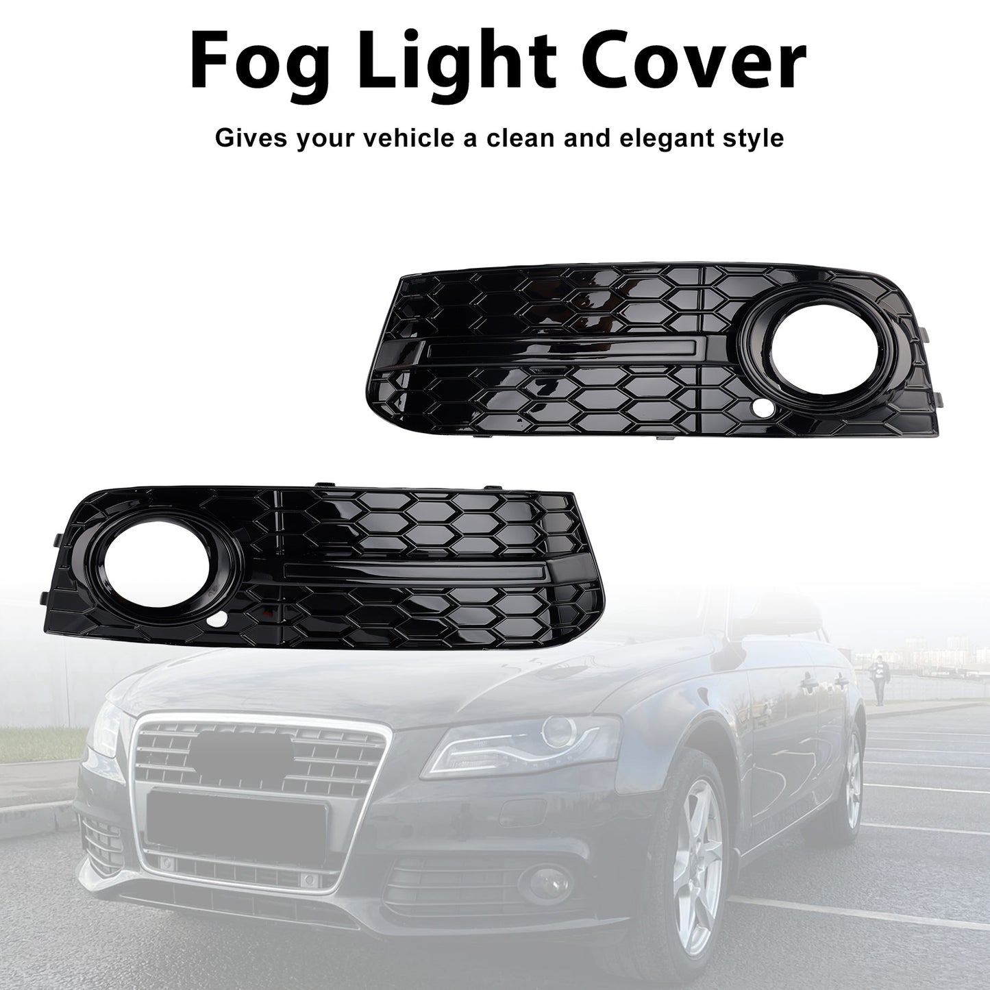 2009-2012 Audi A4 B8 Standard Version 8K0807682 2PCS Front Honeycomb Fog Light Grill