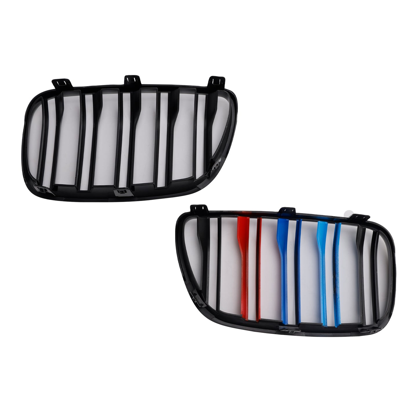 2007-2010 BMW X3 E83 LCI 2PCS Gloss Black Front Bumper Grille Grill Fit