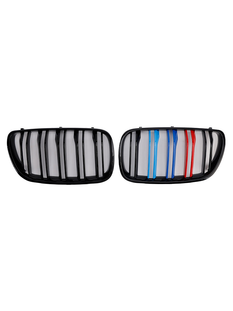 2007-2010 BMW X3 E83 LCI 2PCS Gloss Black Front Bumper Grille Grill Fit