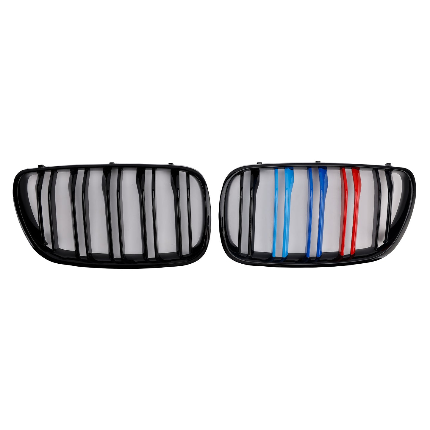 2007-2010 BMW X3 E83 LCI 2PCS Gloss Black Front Bumper Grille Grill Fit