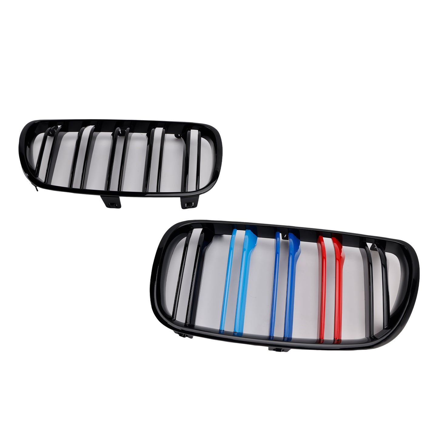 2007-2010 BMW X3 E83 LCI 2PCS Gloss Black Front Bumper Grille Grill Fit