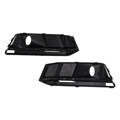 2016-2019 Audi A4 B9 S4 2PCS Black Front Bumper Foglight Grille Grill Fit