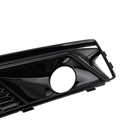 2016-2019 Audi A4 B9 S4 2PCS Black Front Bumper Foglight Grille Grill Fit