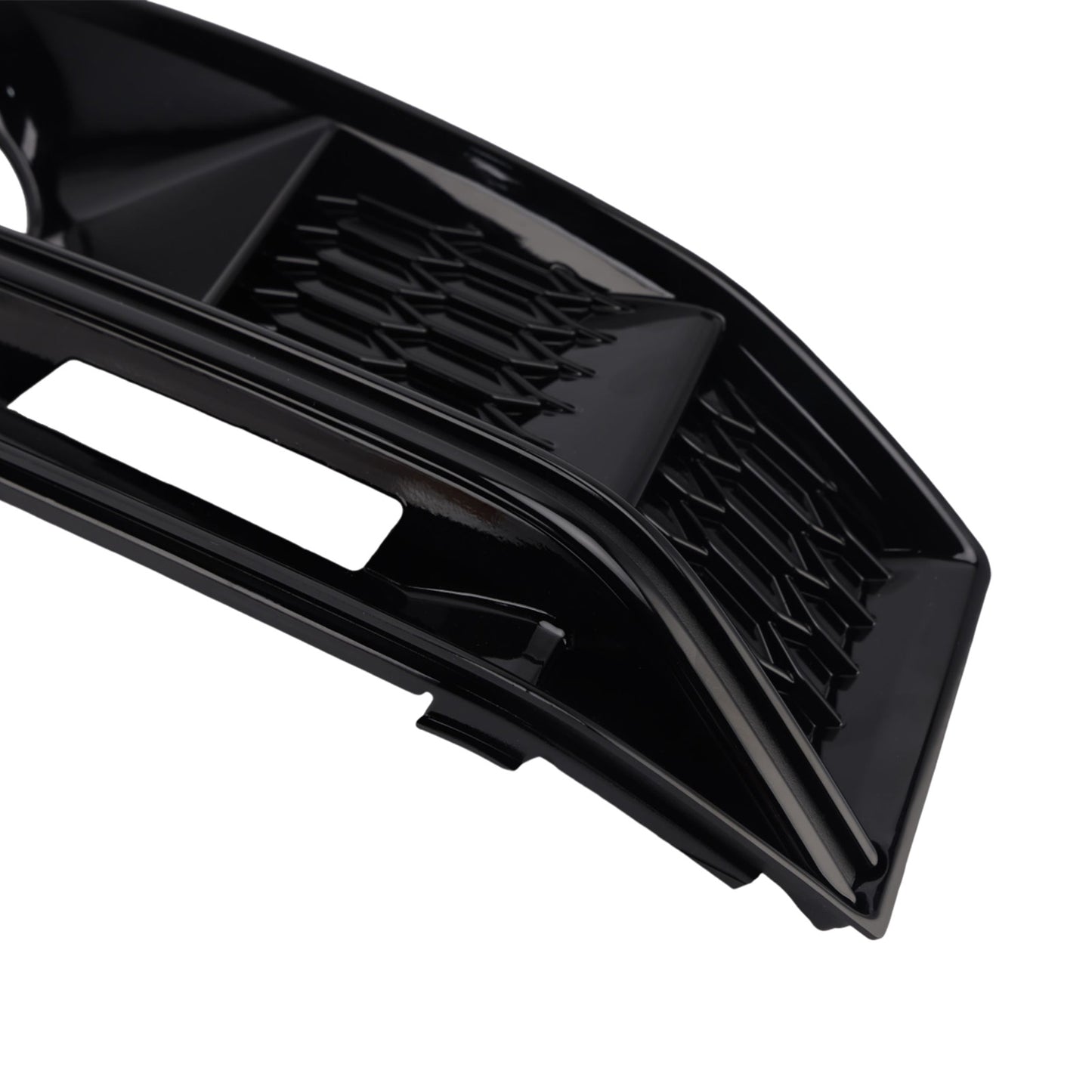 2016-2019 Audi A4 B9 S4 2PCS Black Front Bumper Foglight Grille Grill Fit