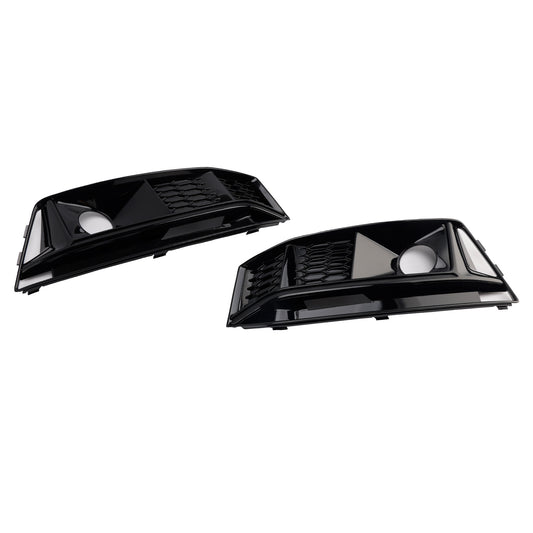 2016-2019 AUDI A4 B9 S-line S4 (8W) With ACC Hole 8W0807681K 2PCS Black Front Bumper Foglight Grille Grill