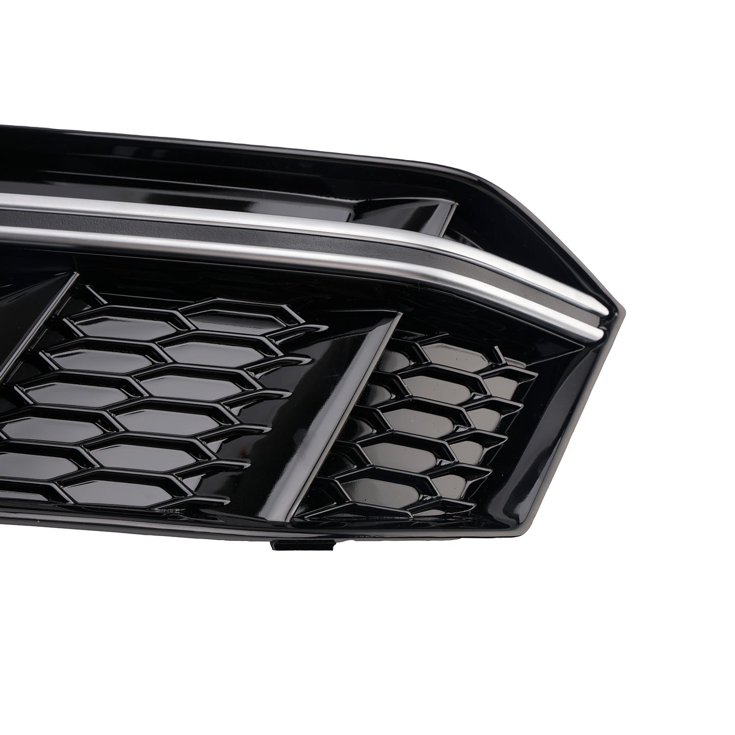 2016-2019 AUDI A4 B9 S-line S4 (8W) With ACC Hole 8W0807682G 2PCS Black Chrome Front Bumper Foglight Grille Grill