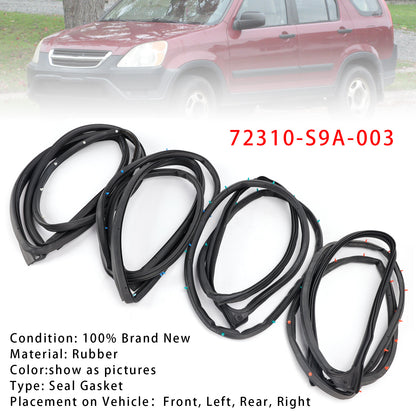 2002-2006 Honda CR-V 72310-S9A-003 4PCS Weatherstrip Seal Gasket
