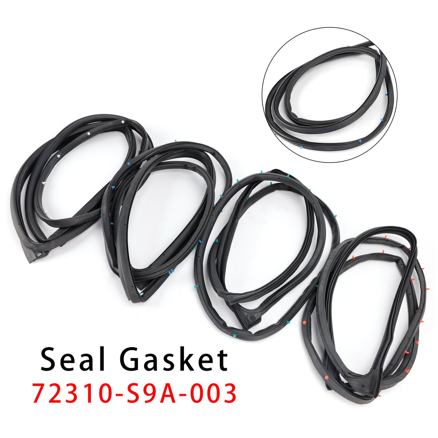 2002-2006 Honda CR-V 72310-S9A-003 4PCS Weatherstrip Seal Gasket