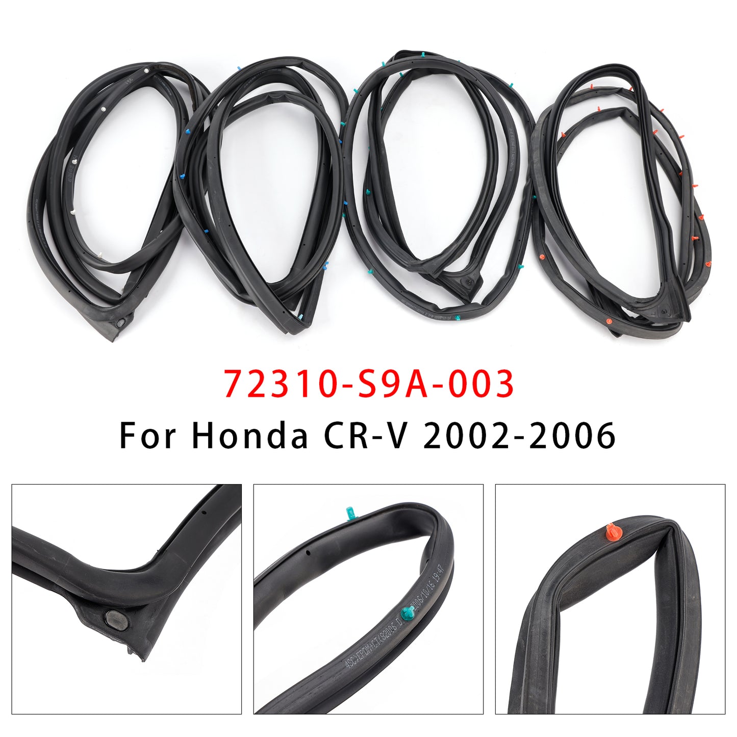 2002-2006 Honda CR-V 72310-S9A-003 4PCS Weatherstrip Seal Gasket